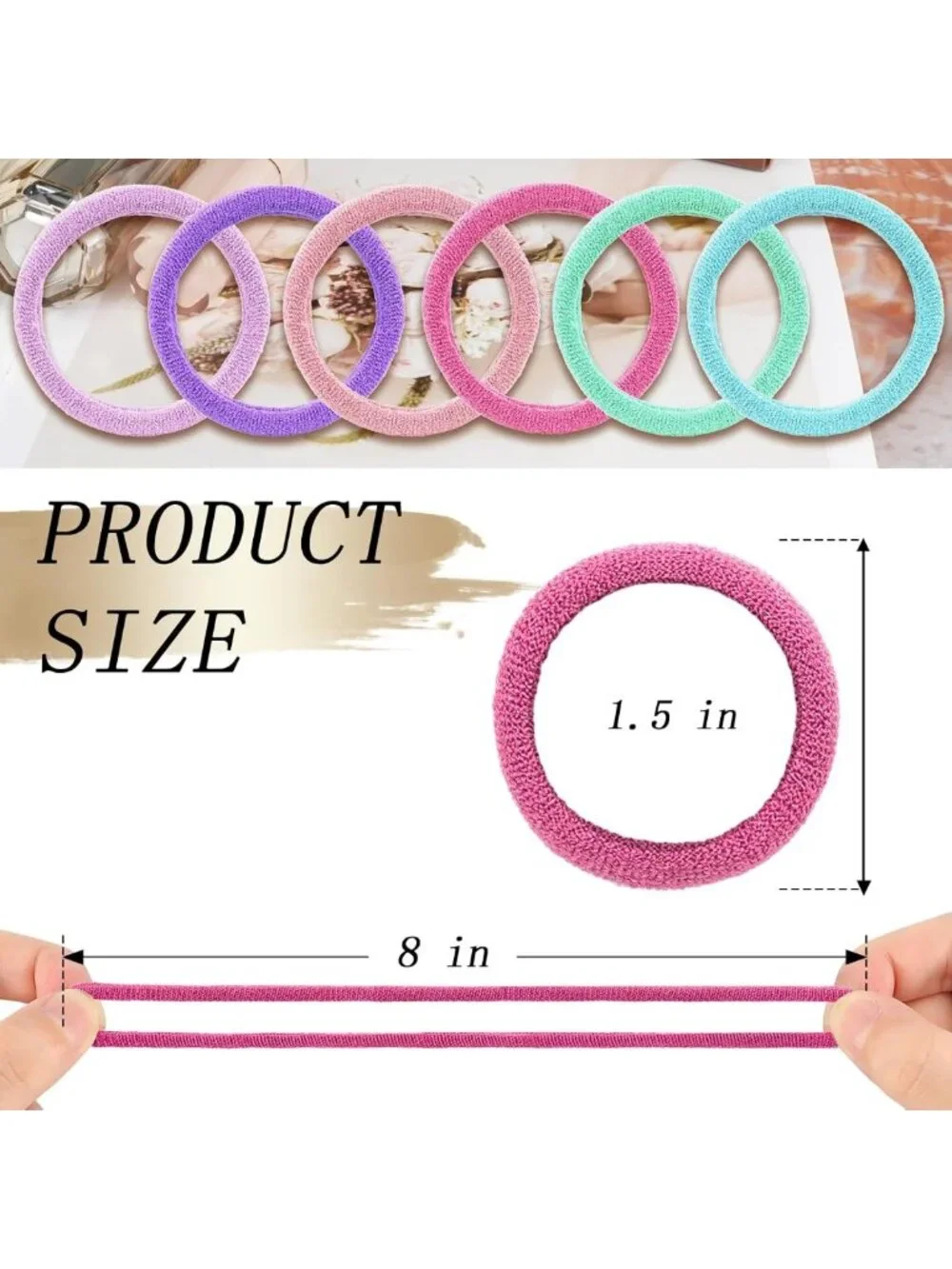 100PCS No-Damage Nylon Hair Ties - Soft, Stretchy Bands for Women & Girls